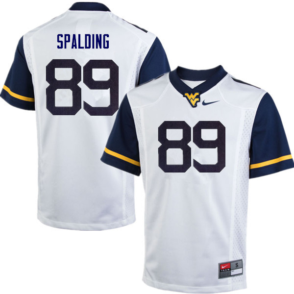 NCAA Men's Dillon Spalding West Virginia Mountaineers White #89 Nike Stitched Football College Authentic Jersey FR23P81ZD